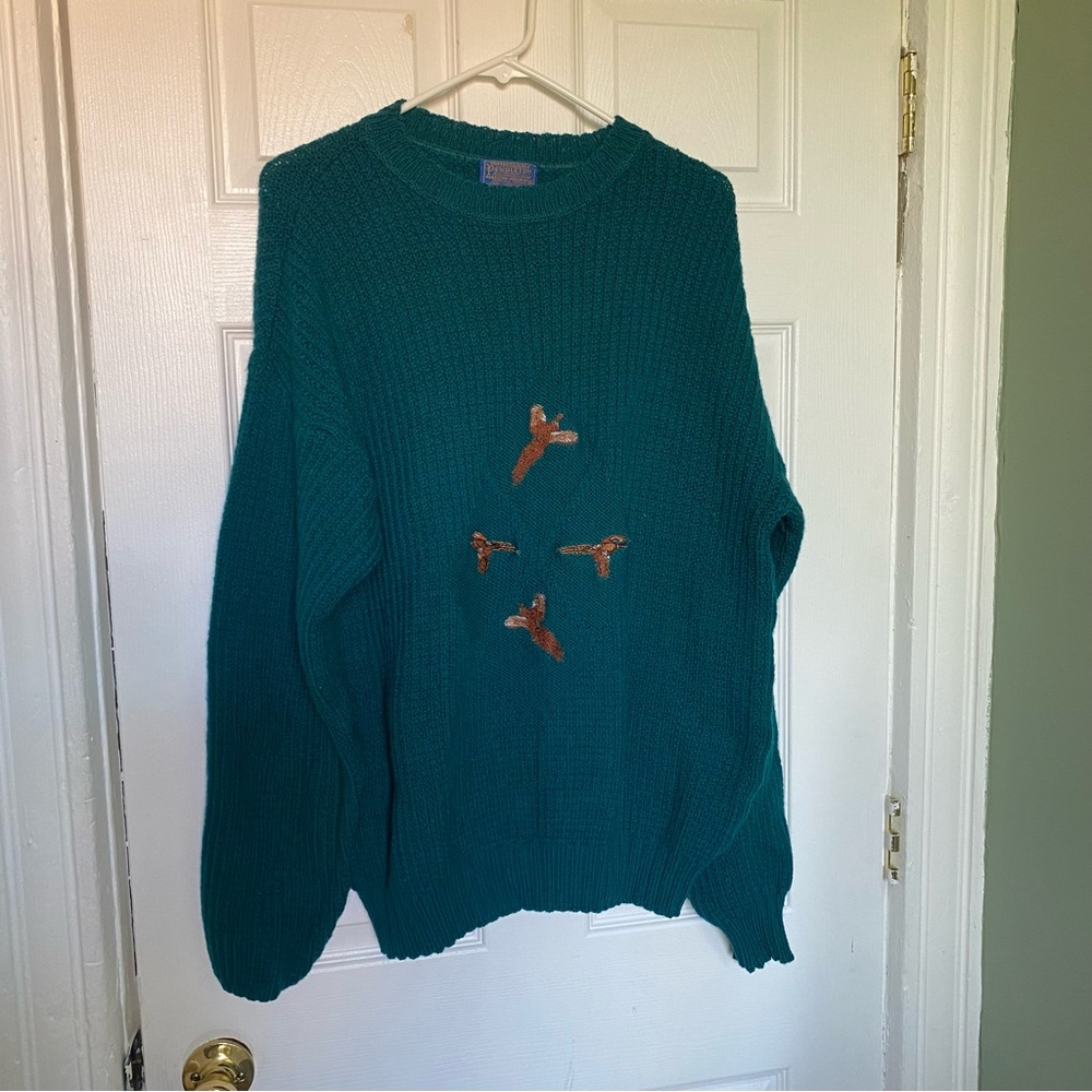 *RARE* Vintage Pendleton Pheasant Bird 100% Virgin Wool Sweater